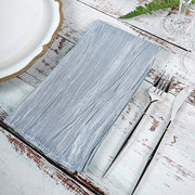 5 Accordion Crinkled Taffeta Dinner Napkins