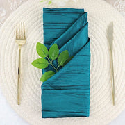 5 Accordion Crinkled Taffeta Dinner Napkins