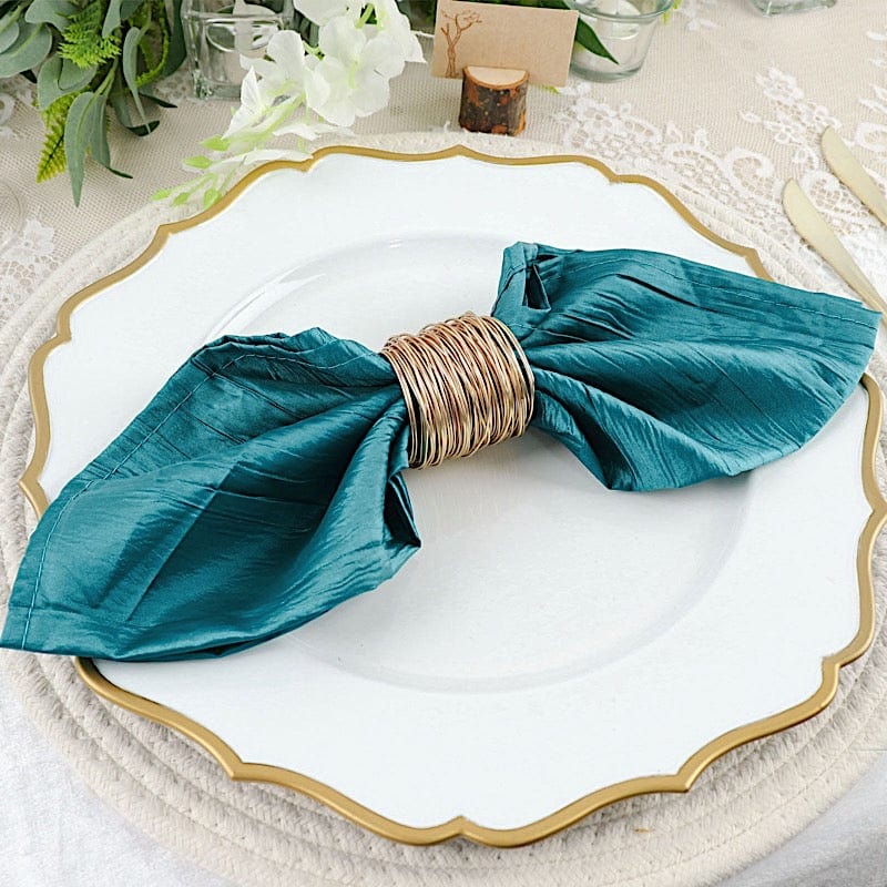 5 Accordion Crinkled Taffeta Dinner Napkins