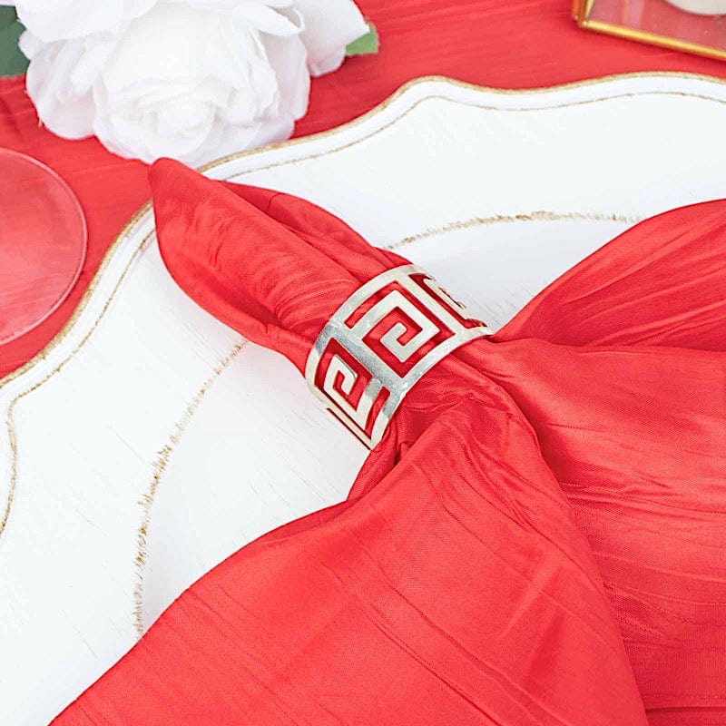 5 Accordion Crinkled Taffeta Dinner Napkins