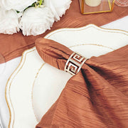 5 Accordion Crinkled Taffeta Dinner Napkins