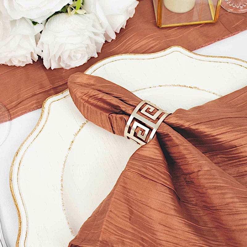 5 Accordion Crinkled Taffeta Dinner Napkins