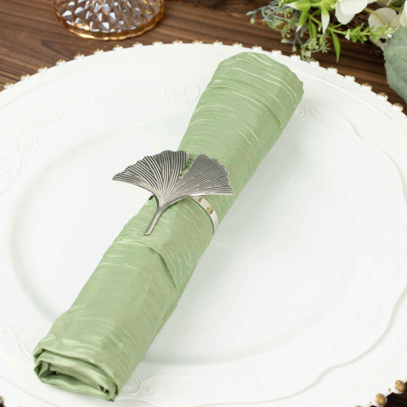 5 Accordion Crinkled Taffeta Dinner Napkins