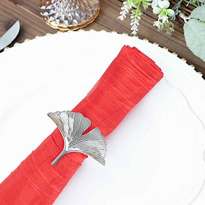 5 Accordion Crinkled Taffeta Dinner Napkins