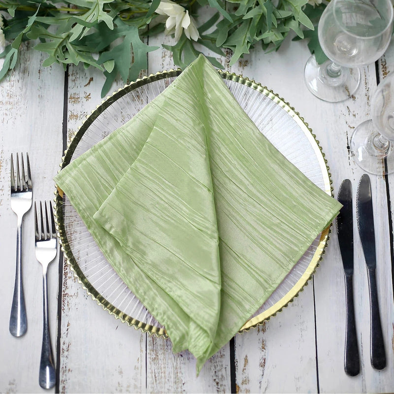 5 Accordion Crinkled Taffeta Dinner Napkins