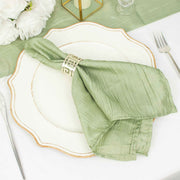 5 Accordion Crinkled Taffeta Dinner Napkins