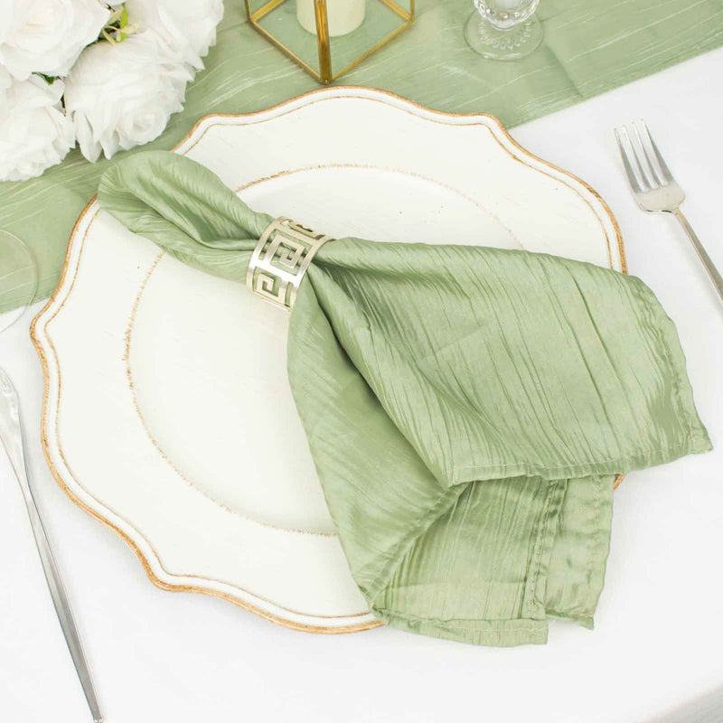 5 Accordion Crinkled Taffeta Dinner Napkins