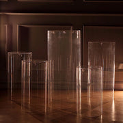 5 Acrylic Cylinder Stands Display Boxes Pedestal Riser Columns - Clear PROP_BOX_006_SET_CLR