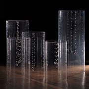 5 Acrylic Cylinder Stands Display Boxes Pedestal Riser Columns - Clear PROP_BOX_006_SET_CLR