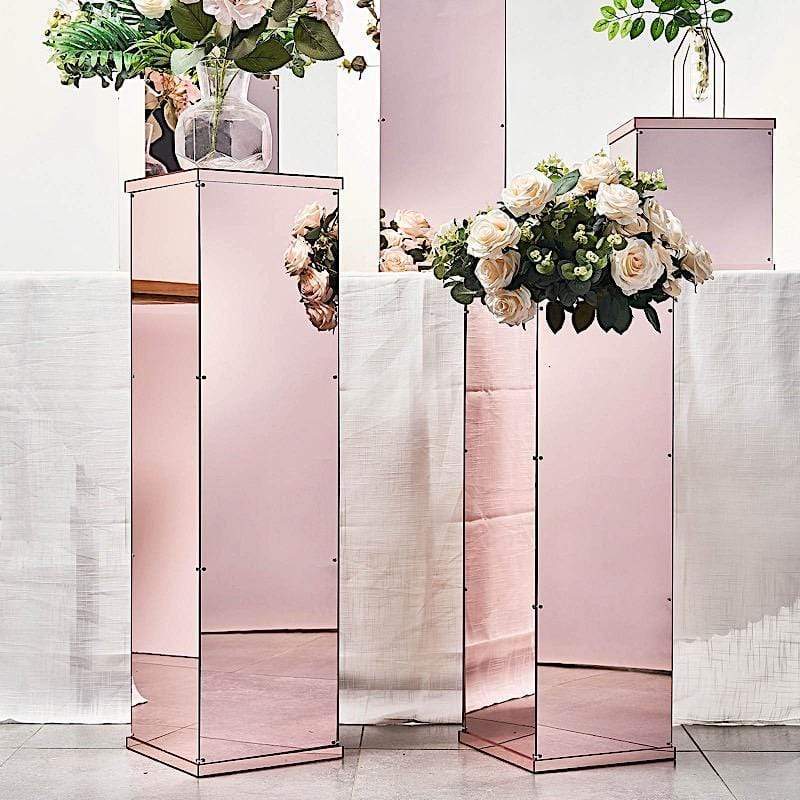 5 Acrylic Display Boxes Centerpieces Pedestal Riser Columns