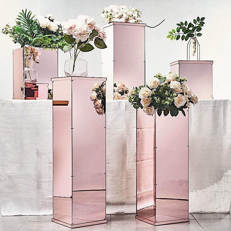 5 Acrylic Display Boxes Centerpieces Pedestal Riser Columns