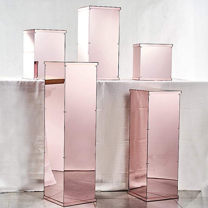 5 Acrylic Display Boxes Centerpieces Pedestal Riser Columns
