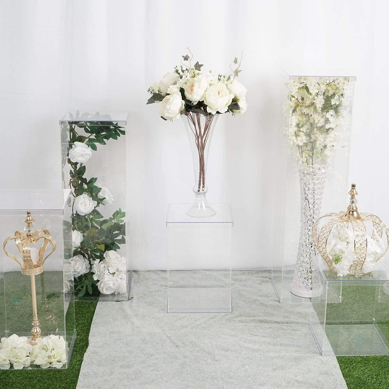 5 Acrylic Display Boxes Centerpieces Pedestal Riser Columns