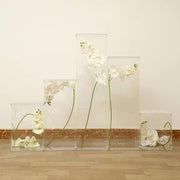 5 Acrylic Display Boxes Centerpieces Pedestal Riser Columns