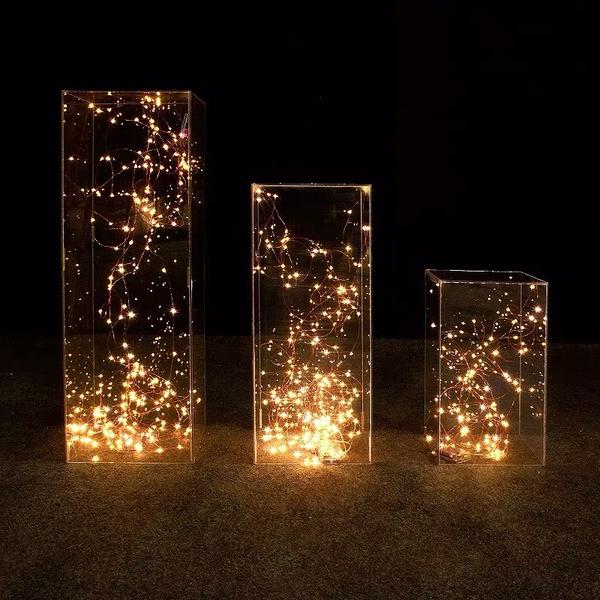 5 Acrylic Display Boxes Centerpieces Pedestal Riser Columns