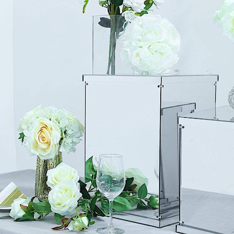 5 Acrylic Display Boxes Centerpieces Pedestal Riser Columns
