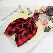 5 Checkered Gingham Polyester Napkins 15" x 15"