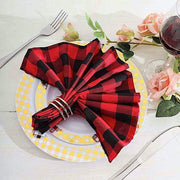 5 Checkered Gingham Polyester Napkins 15" x 15"