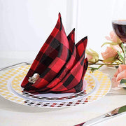5 Checkered Gingham Polyester Napkins 15" x 15"