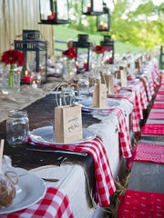 5 Checkered Gingham Polyester Napkins 15" x 15"