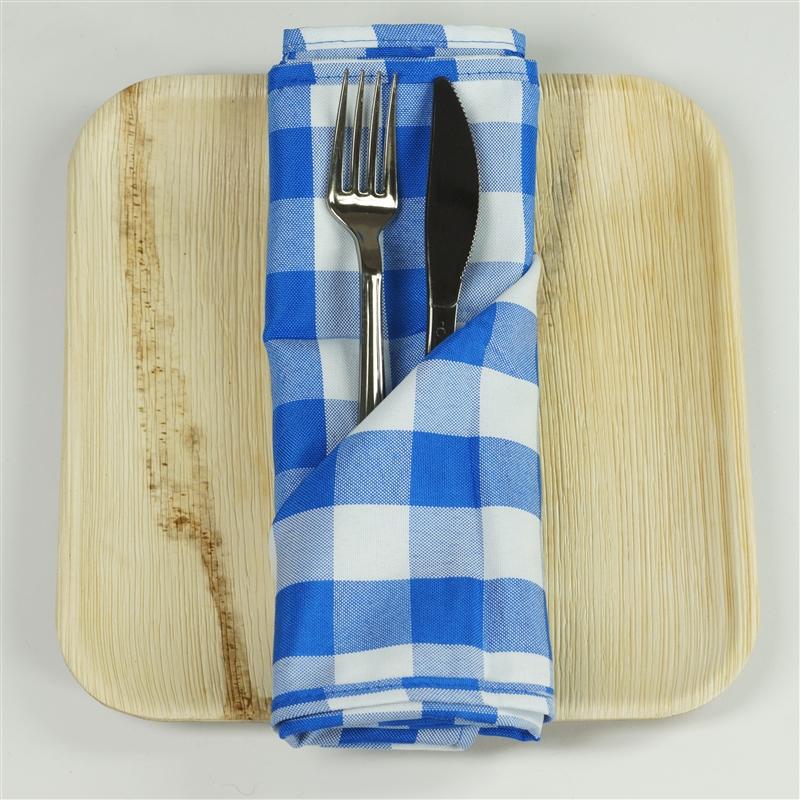 5 Checkered Gingham Polyester Napkins 15" x 15"