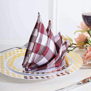 5 Checkered Gingham Polyester Napkins 15" x 15"