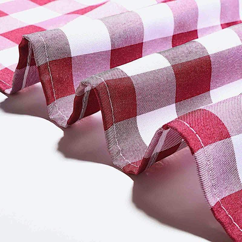 5 Checkered Gingham Polyester Napkins 15" x 15"
