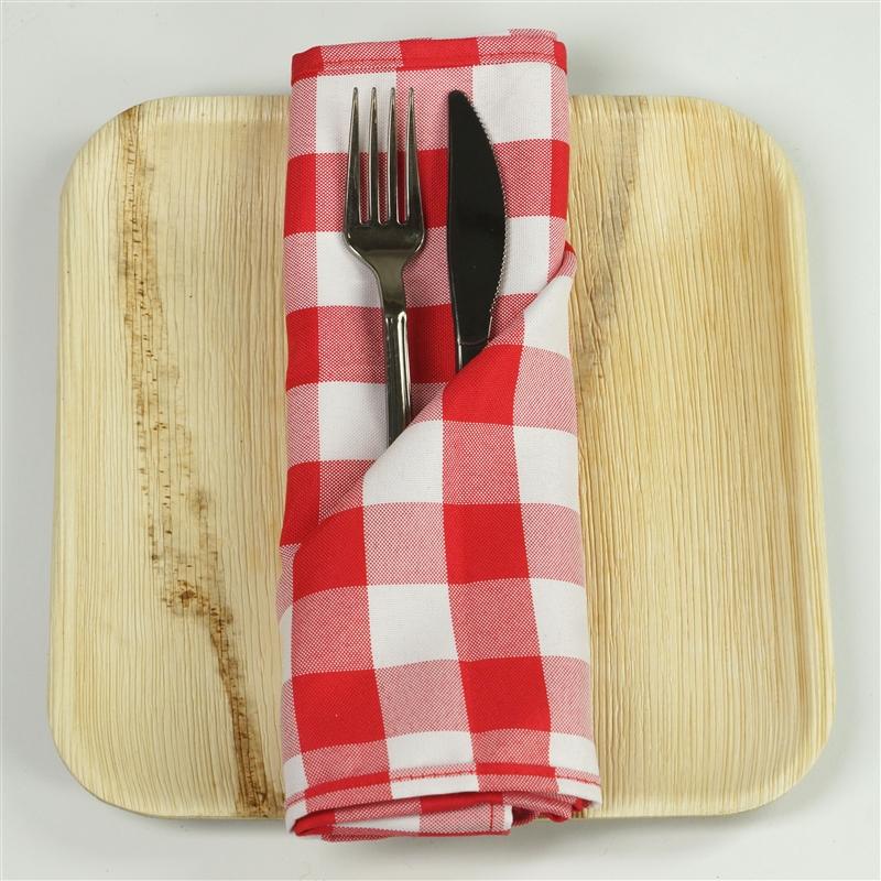 5 Checkered Gingham Polyester Napkins 15" x 15"