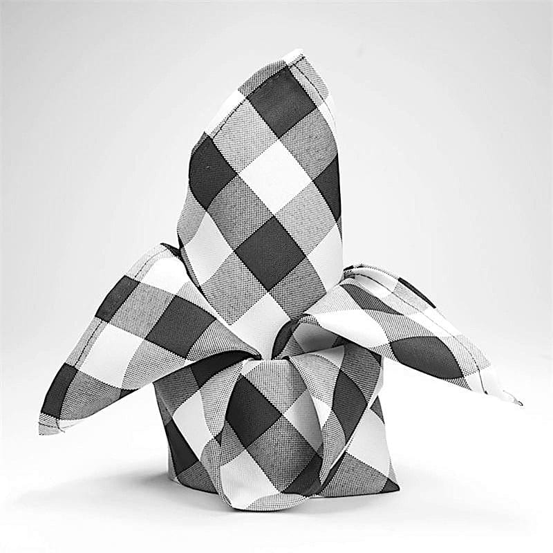 5 Checkered Gingham Polyester Napkins 15" x 15"