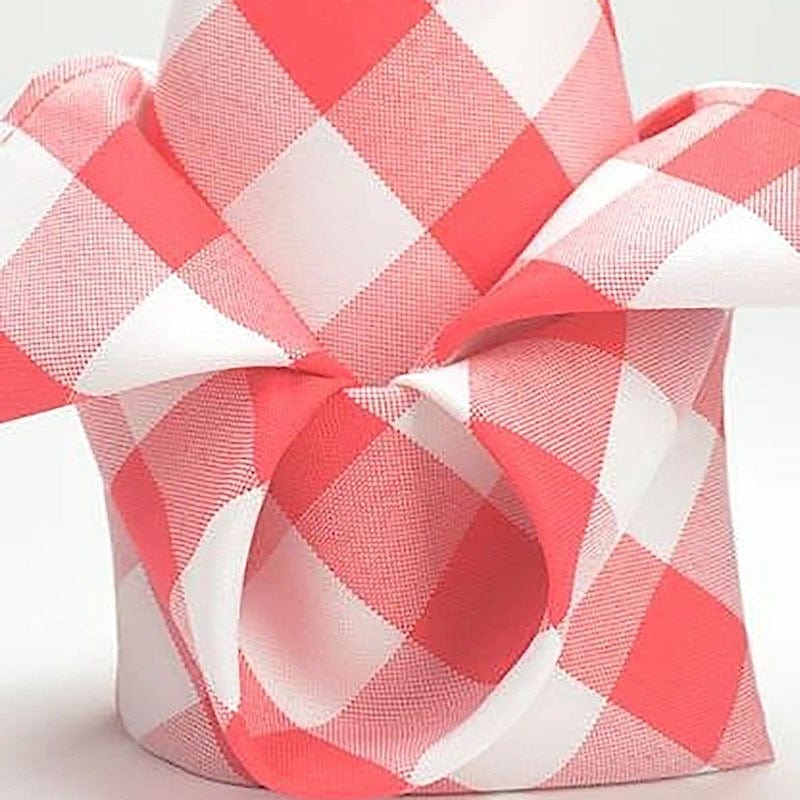 5 Checkered Gingham Polyester Napkins 15" x 15"