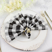 5 Checkered Gingham Polyester Napkins 15" x 15"