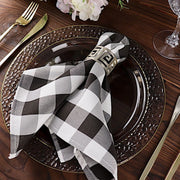 5 Checkered Gingham Polyester Napkins 15" x 15"