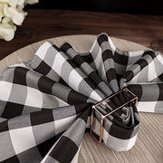 5 Checkered Gingham Polyester Napkins 15" x 15"