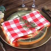 5 Checkered Gingham Polyester Napkins 15" x 15"