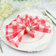 5 Checkered Gingham Polyester Napkins 15" x 15"