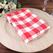 5 Checkered Gingham Polyester Napkins 15" x 15"