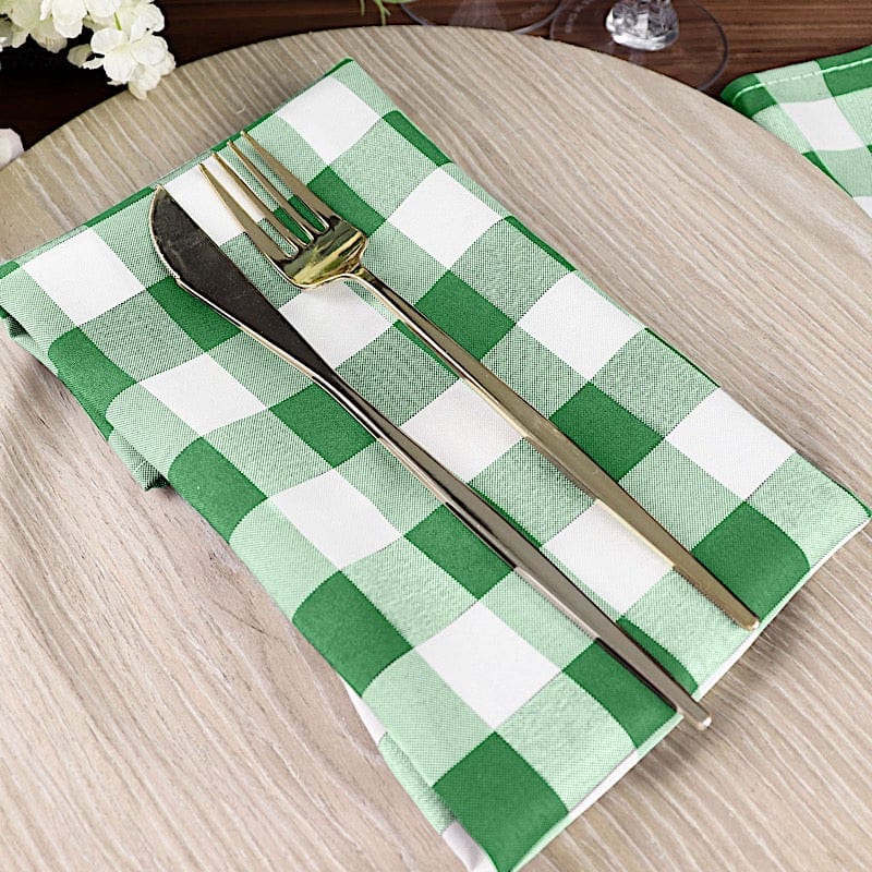 5 Checkered Gingham Polyester Napkins 15" x 15"