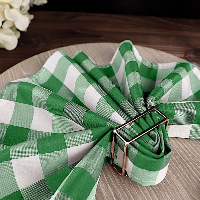 5 Checkered Gingham Polyester Napkins 15" x 15"