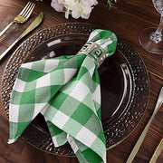 5 Checkered Gingham Polyester Napkins 15" x 15"