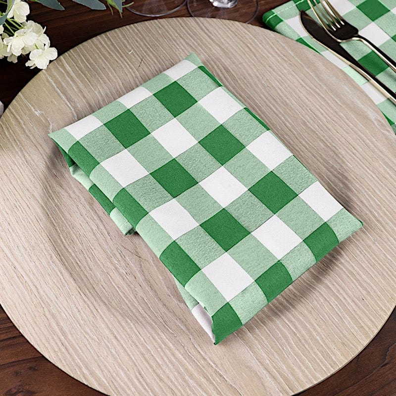 5 Checkered Gingham Polyester Napkins 15" x 15"