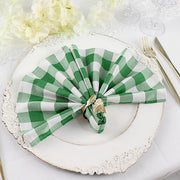 5 Checkered Gingham Polyester Napkins 15" x 15"