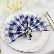 5 Checkered Gingham Polyester Napkins 15" x 15"