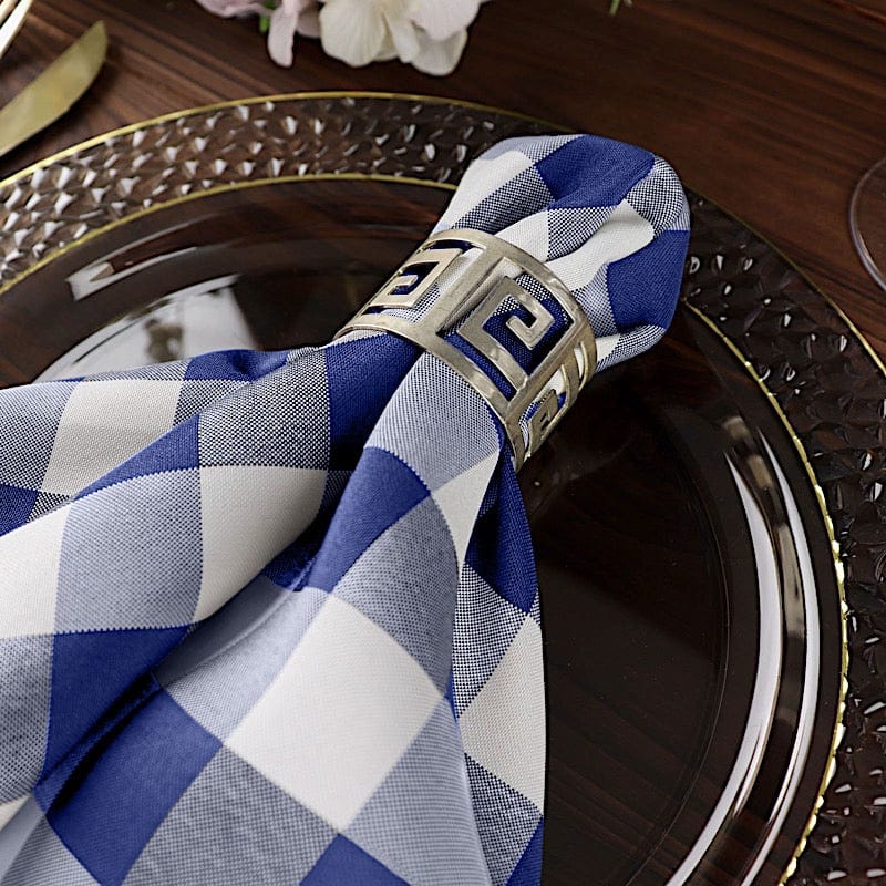 5 Checkered Gingham Polyester Napkins 15" x 15"