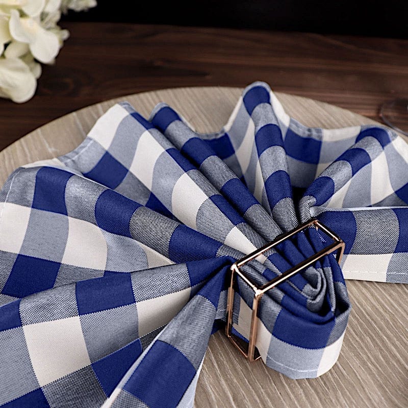 5 Checkered Gingham Polyester Napkins 15" x 15"