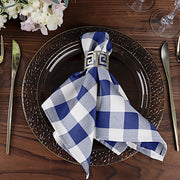 5 Checkered Gingham Polyester Napkins 15" x 15"