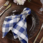 5 Checkered Gingham Polyester Napkins 15" x 15"
