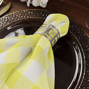 5 Checkered Gingham Polyester Napkins 15" x 15"