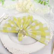 5 Checkered Gingham Polyester Napkins 15" x 15"