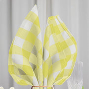 5 Checkered Gingham Polyester Napkins 15" x 15"