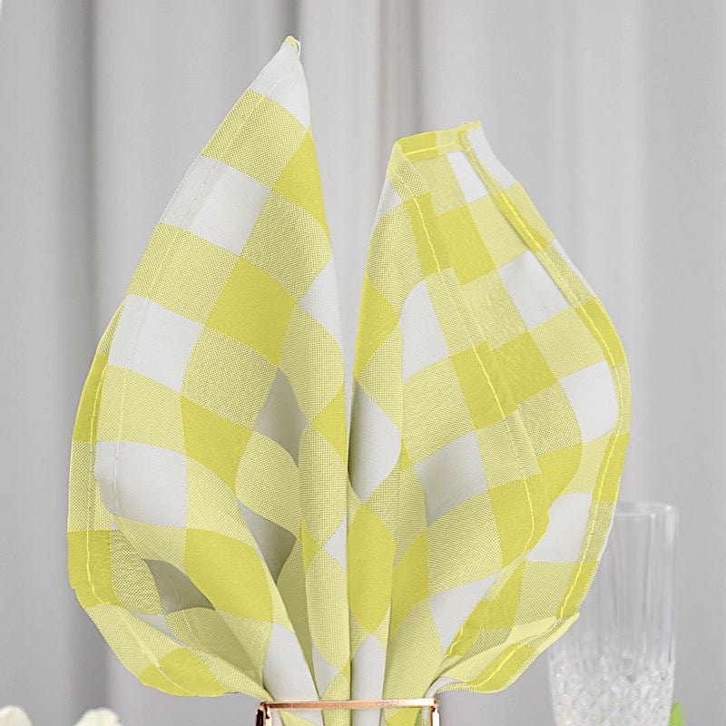 5 Checkered Gingham Polyester Napkins 15" x 15"